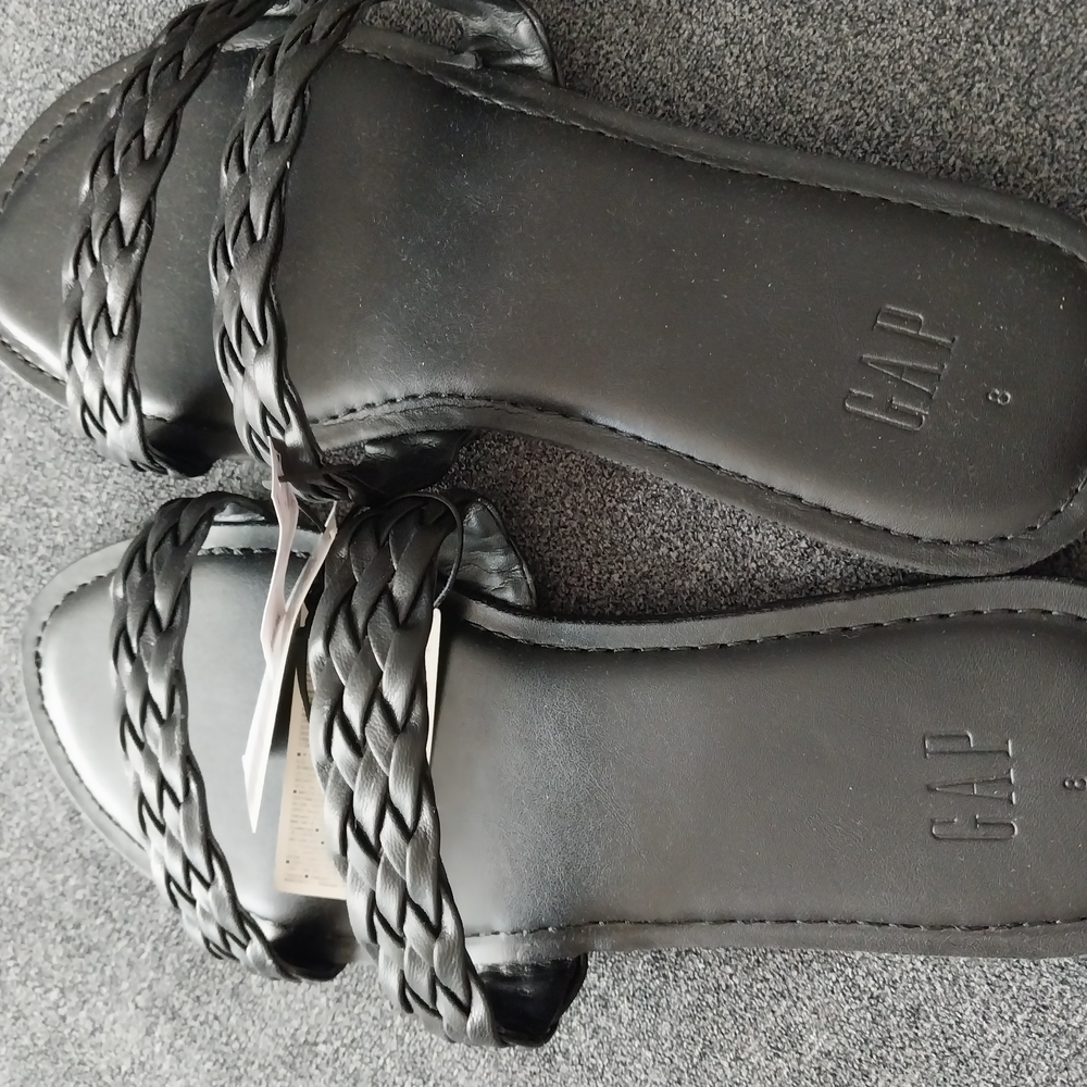 GAP Black Braided Strap Sandals